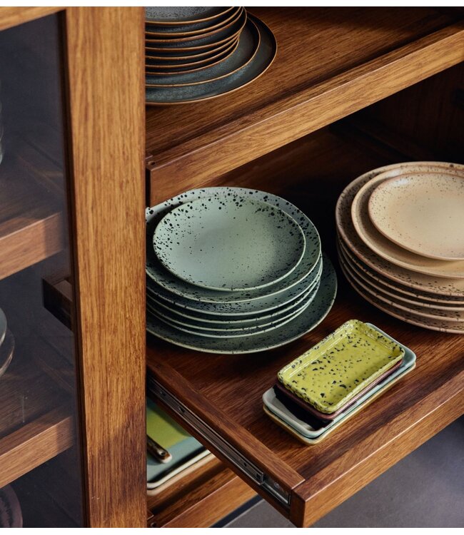 HKLIVING Borden 70s ceramics: dessert plate, fleck (set of 2)