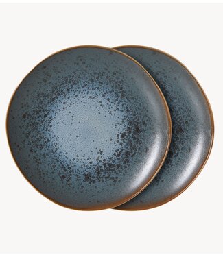 HKLIVING Borden 70s ceramics: dessert plate, mineral (set of 2)
