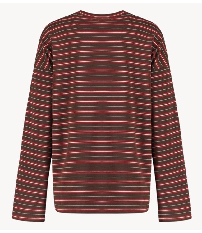 HARPER & YVE Shirt TOMMY-LS SADDLE BROWN/ RED