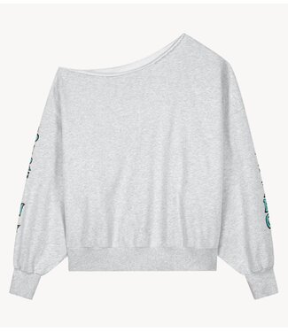 Stieglitz Trui Winny Off-Shoulder Oversized Sweater Melange grey
