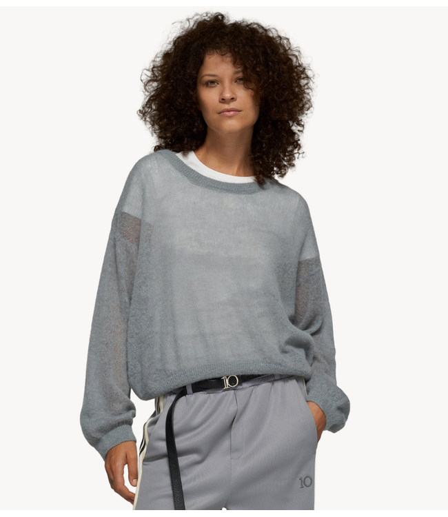 10DAYS Trui sweater thin knit sweater light graphite