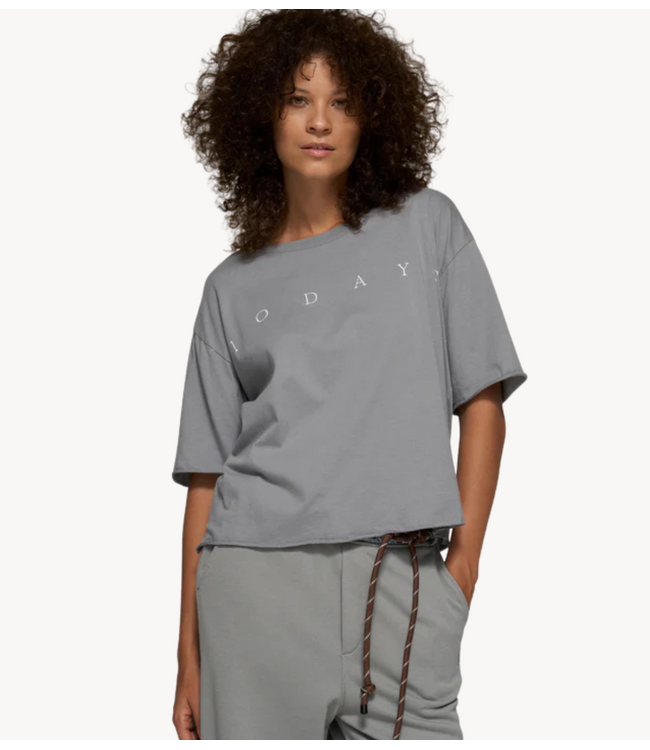 10DAYS Top short sleeve tee logo light graphite
