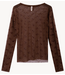 10DAYS Topmesh long sleeve monogram dark truffle