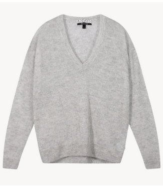 10DAYS Trui THE V-NECK KNIT SWEATER light grey melee10DAYS365