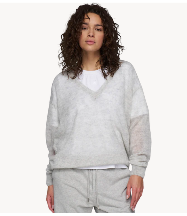 10DAYS Trui THE V-NECK KNIT SWEATER light grey melee10DAYS365