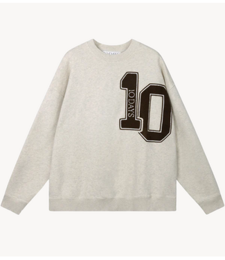 10DAYS Trui baseball sweater 10 soft white melee