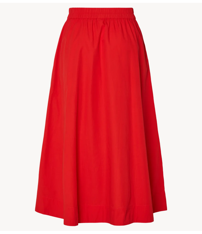 YAS Rok YASCOLEA HW ANKLE SKIRT S. NOOS fiery red