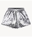 Alix The Label Broek ladies woven silver crinkle shorts SILVER