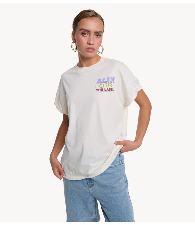 Alix The Label Top ladies knitted alix club t-shirt CREAM