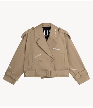 Alix The Label Jas ladies woven short alix trench coat CAMEL