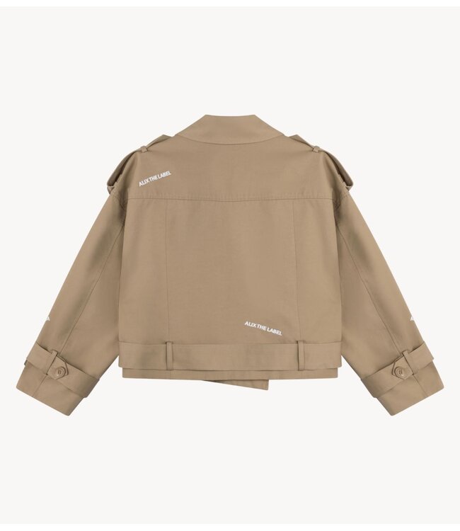 Alix The Label Jas ladies woven short alix trench coat CAMEL