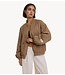 Alix The Label Jack ladies woven plisse bomber CAMEL