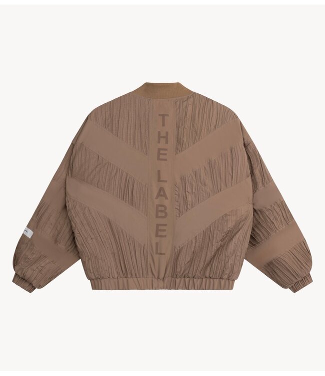 Alix The Label Jack ladies woven plisse bomber CAMEL