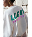 BY-BAR Trui bibi melange lucky everyday sweater oyster melee