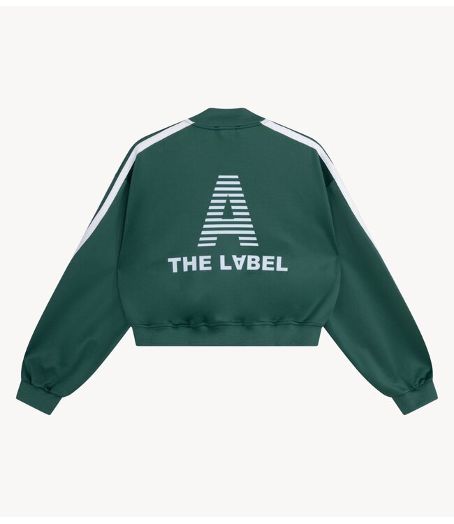 Alix The Label Jack ladies knitted tapes training jacket GREEN