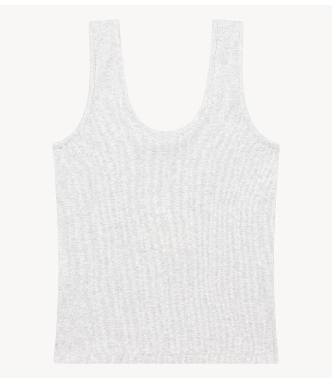 Alix The Label Top ladies knitted rib tanktop LIGHT GREY MELANGE