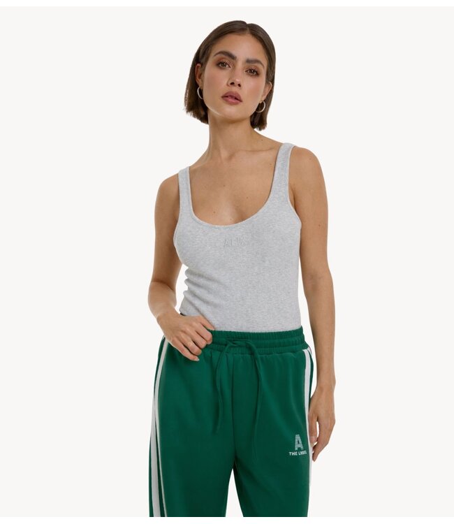 Alix The Label Top ladies knitted rib tanktop LIGHT GREY MELANGE