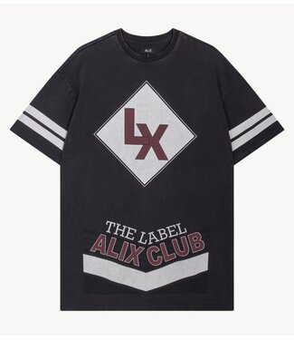 Alix The Label Jurk ladies knitted sporty t-shirt dress CHARCOAL GREY