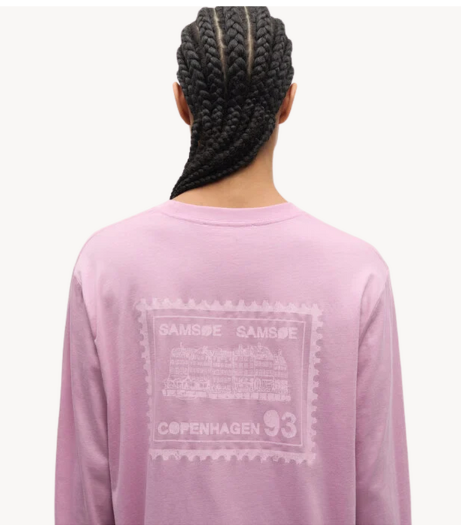Samsøe Samsøe T-Shirt SADOVE LS T-SHIRT 15276 ORCHID STAMP