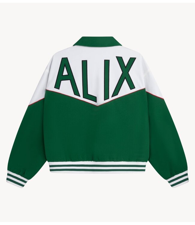 Alix The Label Jack ladies woven colourblocking bomber GREEN