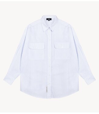 Alix The Label Blouse ladies woven pinstripe blouse  SOFT WHITE