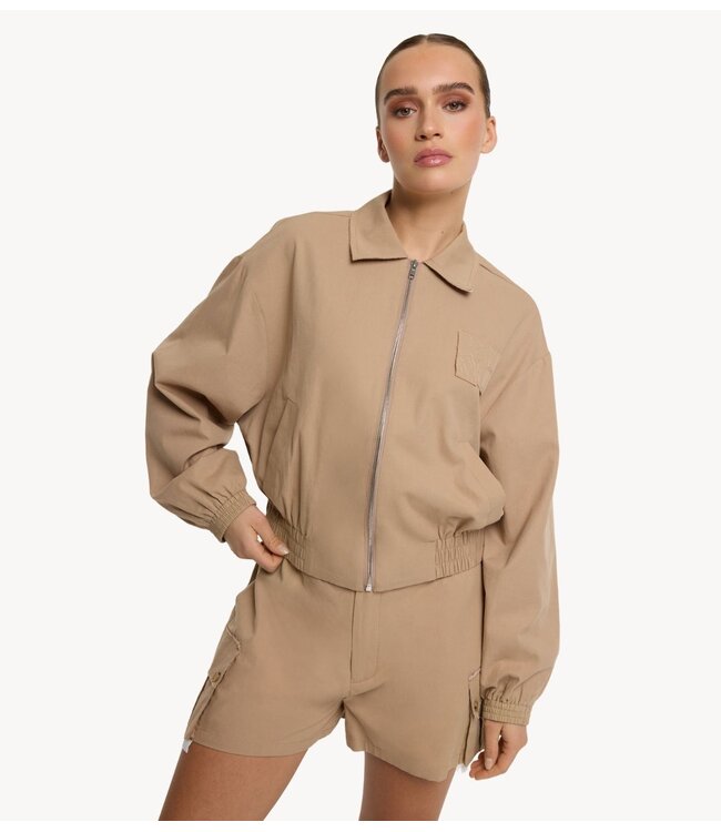 Refined Department Jack ladies woven oversized bomber jacket RIRI CAMEL