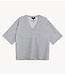 Refined Department T-shirt ladies knitted oversized v-neck t-shirt DOLLA GREY MELANGE