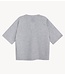 Refined Department T-shirt ladies knitted oversized v-neck t-shirt DOLLA GREY MELANGE