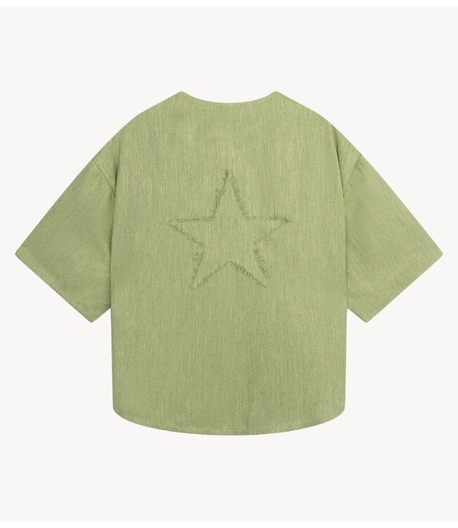 Refined Department Shirt ladies woven oversized baseball shirt BENNIE MATCHA