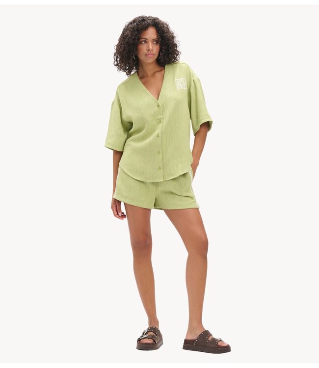 Refined Department Shirt ladies woven oversized baseball shirt BENNIE MATCHA