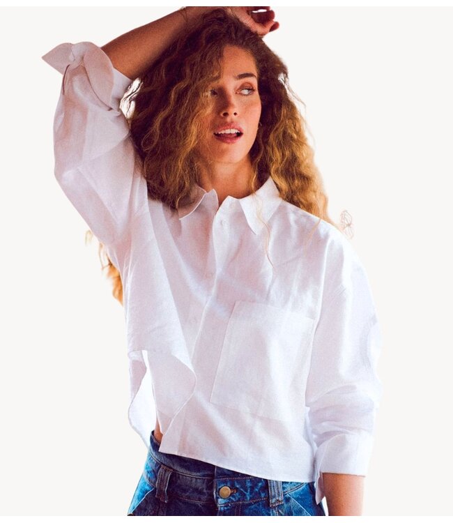 OU. Top Blouse Éclat blanche