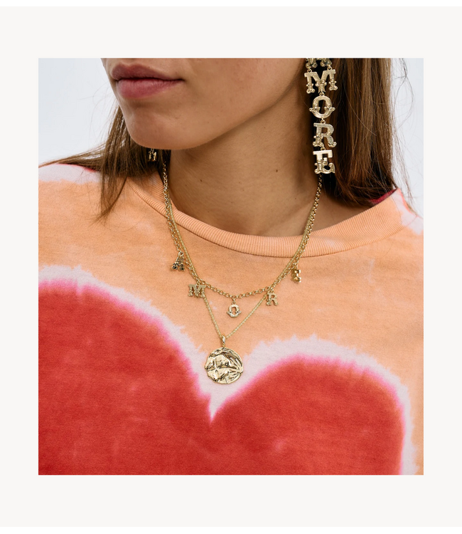 Anna+Nina Ketting Peridot Gemstone Necklace Gold Plated