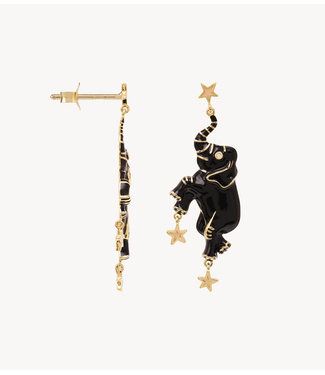 Anna+Nina Oorbel Single Notte Elephant Stud Gold Plated