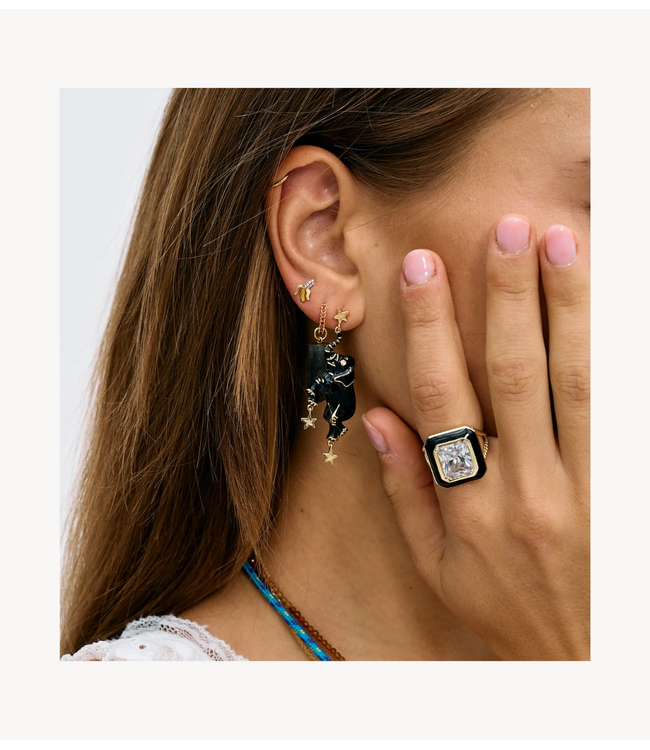 Anna+Nina Oorbel Single Notte Elephant Stud Gold Plated