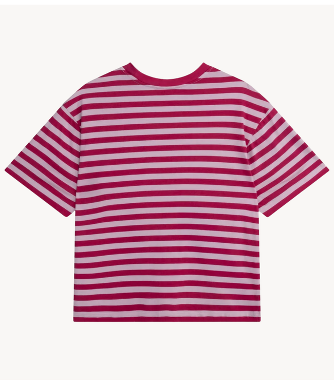 Refined Department T-shirt ladies knitted oversized t-shirt LOUI SOFT PINK