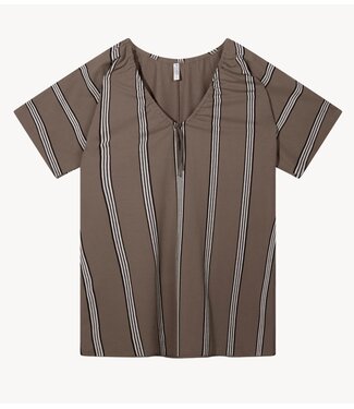 10DAYS Top fleece tunic stripes moonrock