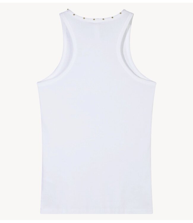10DAYS Top tank top rib pearls white