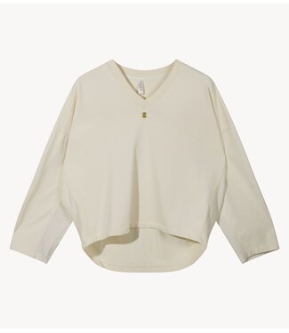 10DAYS Trui sweater v-neck fleece soft vanilia