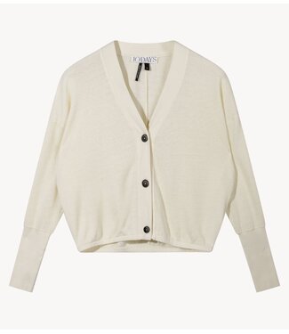 10DAYS Vest v-neck cardigan mesh soft vanilia