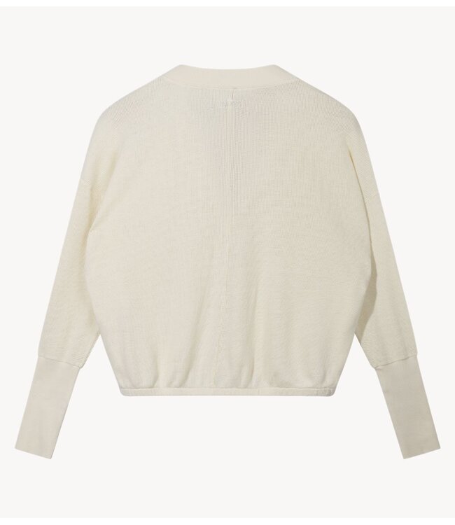 10DAYS Vest v-neck cardigan mesh soft vanilia