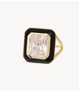 Anna+Nina Ring Alba Nero Ring Gold Plated
