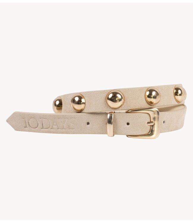 10DAYS Riem suede belt studs soft vanilia