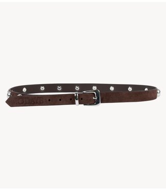 10DAYS suede belt studs deep brown