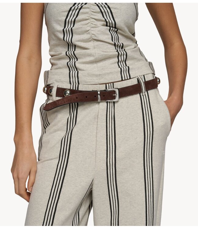 10DAYS suede belt studs deep brown