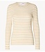 Selected Top SLWANNA LS CREW NECK TEE STR NOOS Oatmeal W SNOW WHITE STRIPES