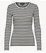 Selected Top SLWANNA LS CREW NECK TEE STR NOOS Black W SNOW WHITE STRIPES