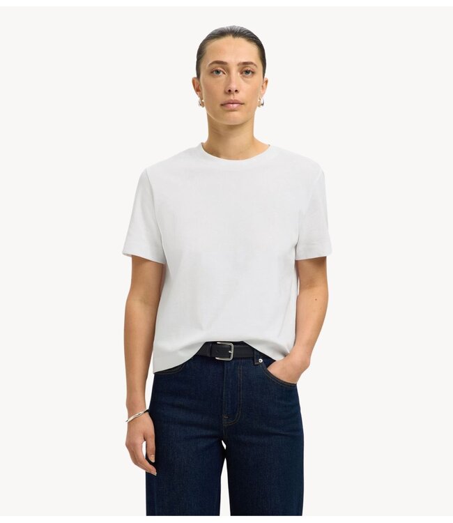 Selected Top SLWESSENTIAL SS BOXY TEE NOOS Bright white