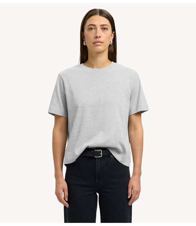 Selected Top SLWESSENTIAL SS BOXY TEE NOOS Light Grey Melange