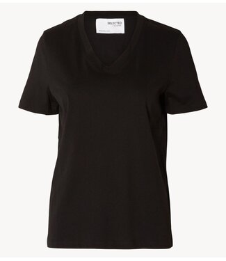Selected Top SLWESSENTIAL SS V-NECK TEE NOOS Black
