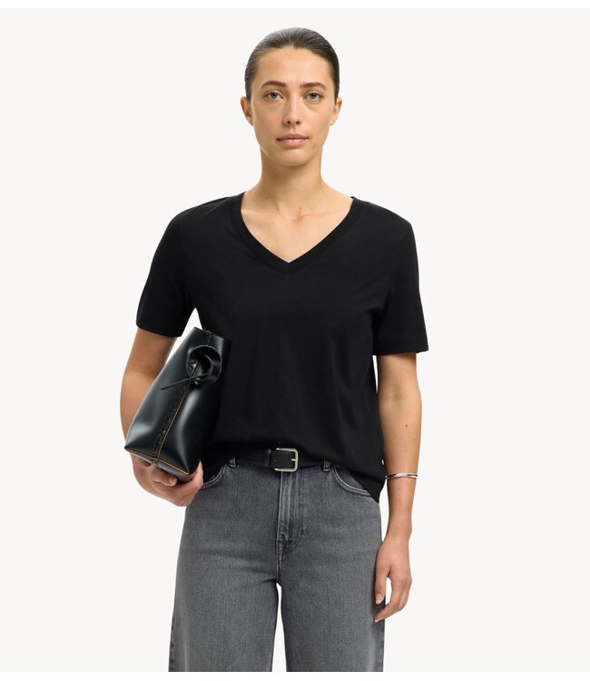 Selected Top SLWESSENTIAL SS V-NECK TEE NOOS Black